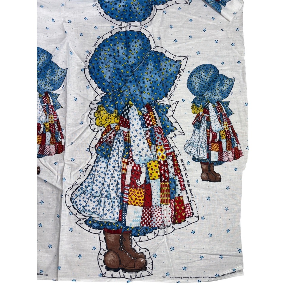 Vintage Holly Hobbie Fabric 6 American Greetings Manes Fabrics Doll Cutouts